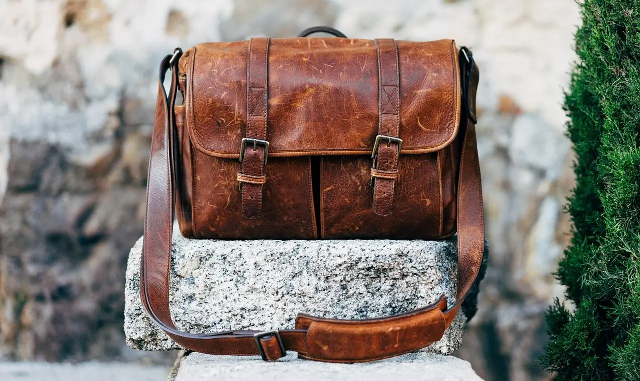 Backpack with a cluttered background