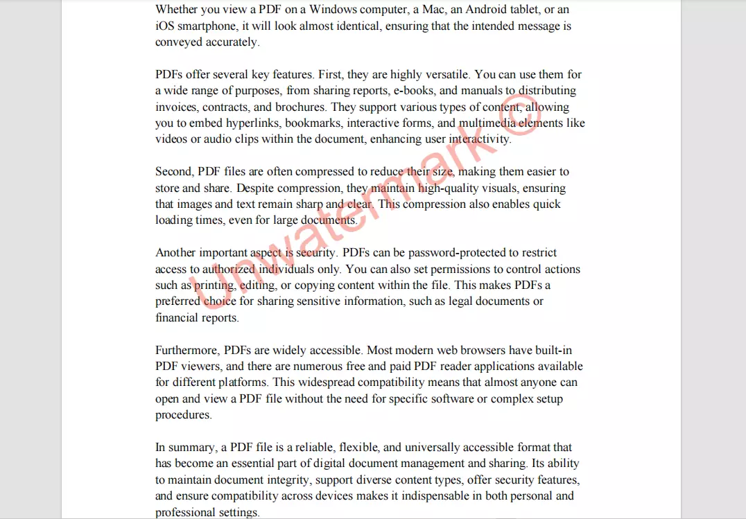 Remove Text Watermark from PDF - Before