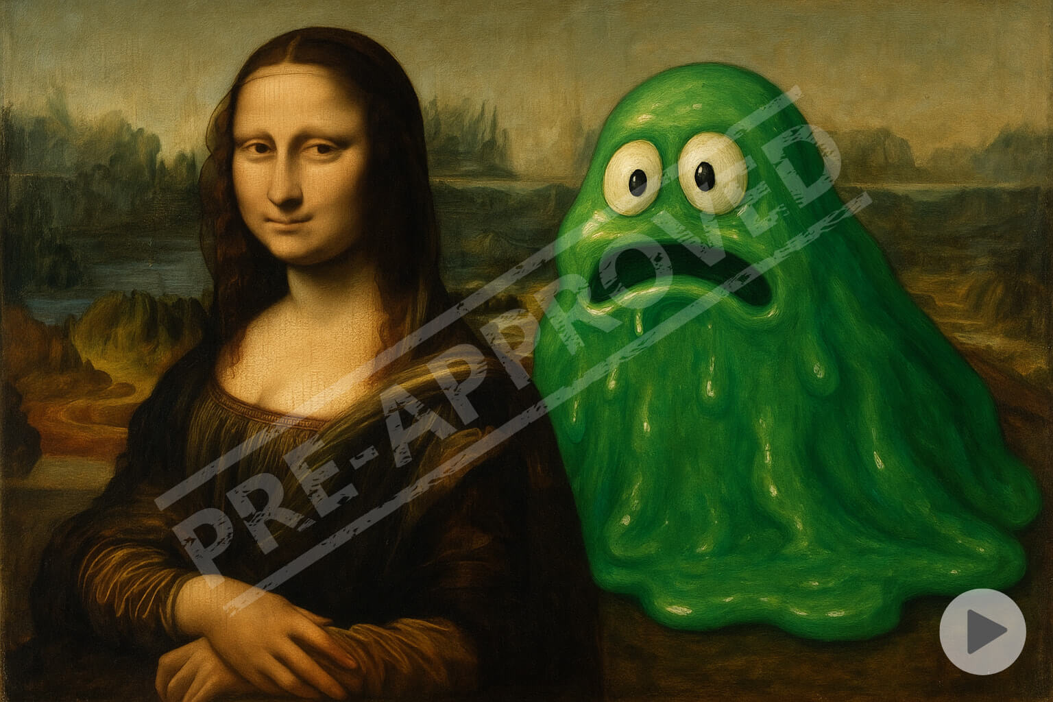 Sora frame with semi-transparent watermark overlay